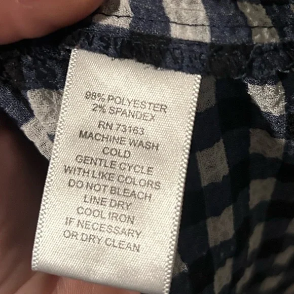 Blue & White Gingham Blouse - Picture 6 of 6